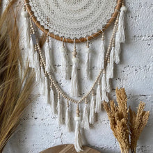 Load image into Gallery viewer, Dream Catcher Macrame with Tassels in White Medium
