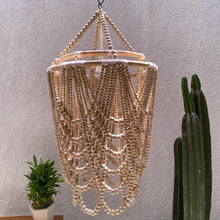 Load image into Gallery viewer, Wood Beaded Chandelier in Natural

