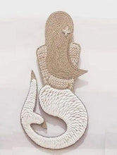 Load image into Gallery viewer, Mermaid Decor Shell in Ivory and Tan on a Stand
