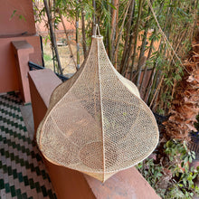 Load image into Gallery viewer, Handmade Moroccan Raffia Knotted Pendant Lamp Shade in Tan Large
