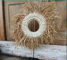 Load image into Gallery viewer, Large Tribal Shell Raffia Necklace &amp; Stand - bohemian-beach-house

