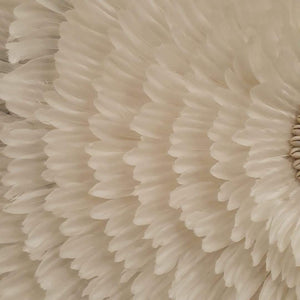 JUJU Hat Feather & Coffee Bean Cowrie Shell Decor White Large - bohemian-beach-house