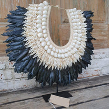 Load image into Gallery viewer, Medium Tribal Papua Necklace Stand White - bohemian-beach-house
