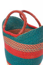 Load image into Gallery viewer, Market Shopper from Ghana in Aqua and Red
