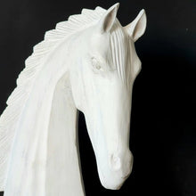 Load image into Gallery viewer, Hand carved Wooden Horse Head Statue in White
