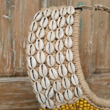 Charger l&#39;image dans la galerie, Beaded strands &amp;  Cowrie Shell Necklace Decor with stand in Yellow - bohemian-beach-house
