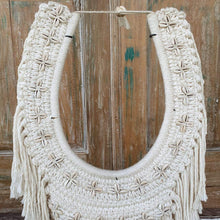 Charger l&#39;image dans la galerie, Macrame Cowrie Shell Necklace Decor with stand - bohemian-beach-house
