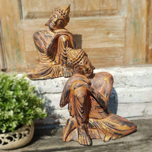 Load image into Gallery viewer, Resting Buddha Statue Red Wood - bohemian-beach-house
