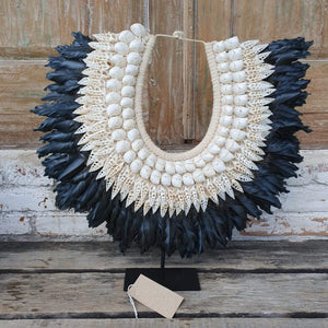 Medium Tribal Papua Necklace Stand White - bohemian-beach-house