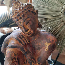 Laden Sie das Bild in den Galerie-Viewer, Resting Buddha Statue Red Wood - bohemian-beach-house
