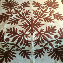 Cargar imagen en el visor de la galería, Hand Stitched Tropical Quilt White / Brown - bohemian-beach-house
