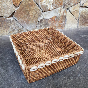 Set of 3 Hand Braided Rattan Baskets in Natural