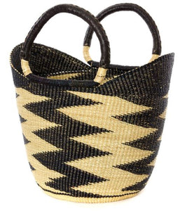 Market Shopper from Ghana in Natural and Black Zig Zag