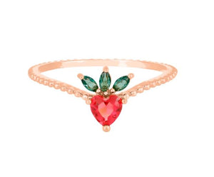 Prettiest Strawberry Ring in Rose Gold