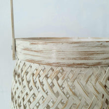 Laden Sie das Bild in den Galerie-Viewer, Bamboo Lamp Shade White wash - bohemian-beach-house
