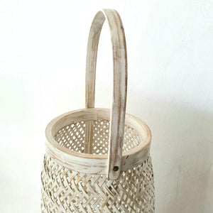 Bamboo Lamp Shade White wash - bohemian-beach-house