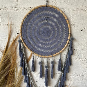 Dream Catcher Macrame with Tassels in Navy Large