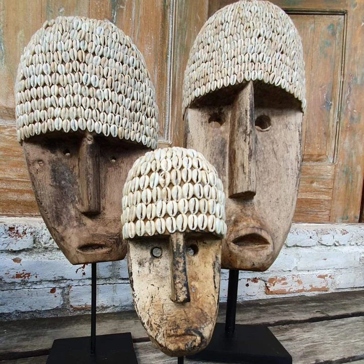 Tribal Shell Décor Masks Large