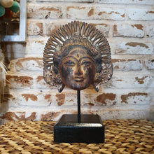 Load image into Gallery viewer, Hand carved Balinese Masks on a stand

