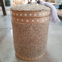 Load image into Gallery viewer, Round Beaded Medium Storage Boxes Bamboo in Natural
