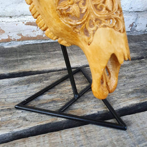 Medium Resin Hand Carved Cow Skull in Tan