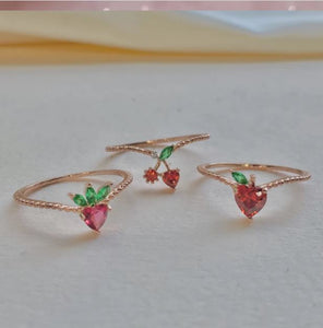 Prettiest Strawberry Ring in Rose Gold