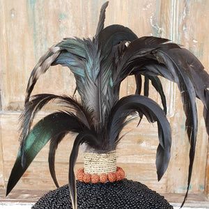 Tribal Feather War Bonnet Hat Black - bohemian-beach-house