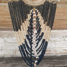 Cargar imagen en el visor de la galería, Beaded strands &amp;  Cowrie Shell Necklace Decor with stand in Black and Navy - bohemian-beach-house
