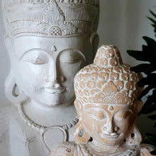 Cargar imagen en el visor de la galería, White Hand Carved Buddha Head Large
