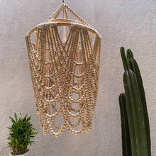 Load image into Gallery viewer, Wood Beaded Chandelier in Grey
