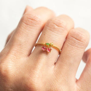 Juicy Cherry Ring in Gold