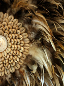 JUJU Hat Feather & Coffee Bean Cowrie Shell Decor Light Brown - bohemian-beach-house