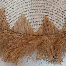 Load image into Gallery viewer, Round Raffia and Straw Grass Mirror in Tan and White

