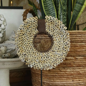 Coffee Bean Sea Shell Disk Décor with Stand