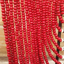 Load image into Gallery viewer, Beaded strands &amp;  Cowrie Shell Necklace Decor with stand in Red - bohemian-beach-house
