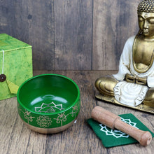 Load image into Gallery viewer, Green Singing Bowl Gift Set 5 &quot;
