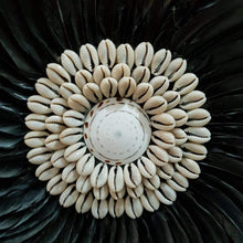 Laden Sie das Bild in den Galerie-Viewer, JUJU Hat Black Feather &amp; Coffee Bean Cowrie Shell Decor Medium - bohemian-beach-house
