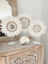 Load image into Gallery viewer, Feather, Cowrie and Bubble Shell Bohemian Hoops Décor
