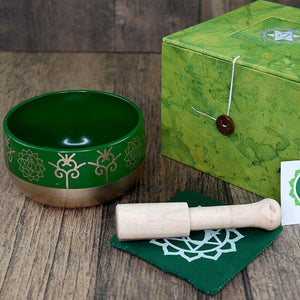 Green Singing Bowl Gift Set 5 "
