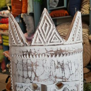 Tribal Crown Mask White Wash