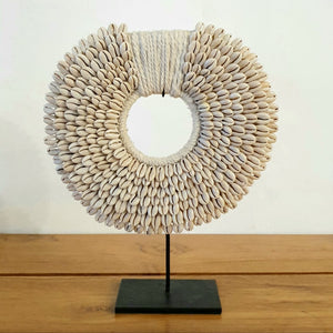 Set of 3 Cowrie Shells Disk Sculpture
