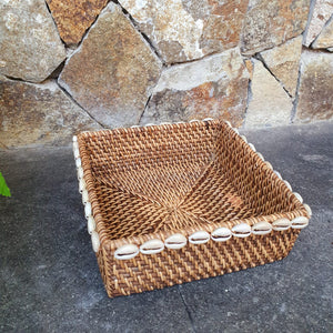 Set of 3 Hand Braided Rattan Baskets in Natural