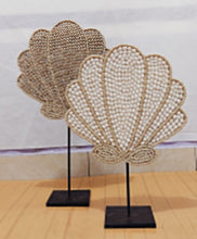 Load image into Gallery viewer, Clam Shell Decor in Natural on a stand
