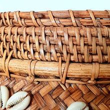 Load image into Gallery viewer, Bamboo and Rattan Baskets with Cowrie Shells in Brown
