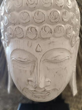 Charger l&#39;image dans la galerie, White Wash Budhha Head Large on a stand - bohemian-beach-house

