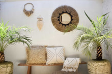 Load image into Gallery viewer, Straw Grass Woven Mirror in Tan and Black
